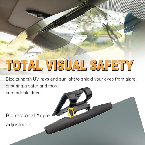 Sun Visor Extender for Cars, Windshield Blocker, Anti-Glare Car Visor Protect from Sun Glare, Snow Blindness and UV Rays, Clip on