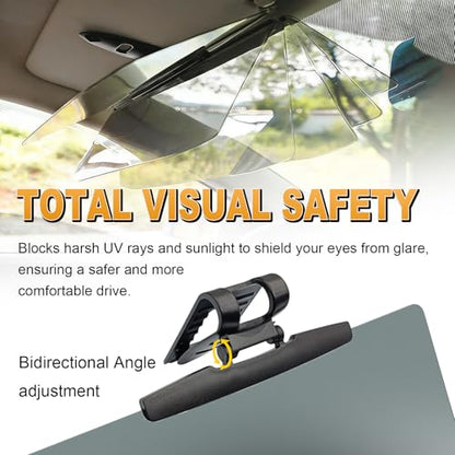 Sun Visor Extender for Cars, Windshield Blocker, Anti-Glare Car Visor Protect from Sun Glare, Snow Blindness and UV Rays, Clip on