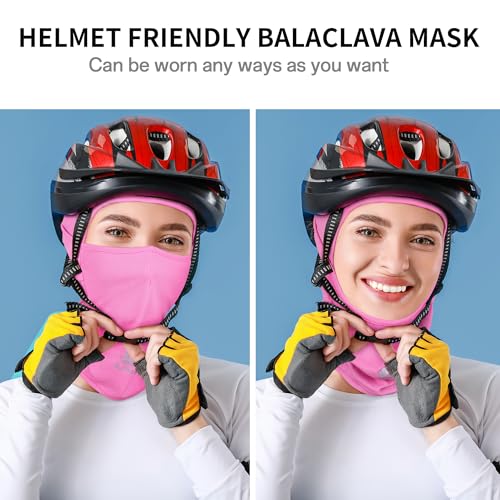 Balaclava Ski Mask, Sun Protection Breathable Face Cover Men Women - color: Pink