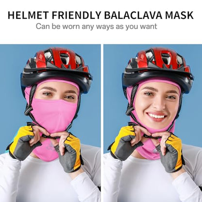 Balaclava Ski Mask, Sun Protection Breathable Face Cover Men Women - color: Pink