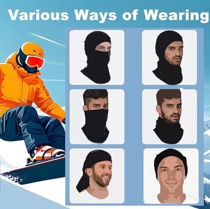 Balaclava Ski Mask for Men Cold Weather,Winter Thermal Face Mask Women for Snowboarding Motorcycle Cycling - color: A1-black