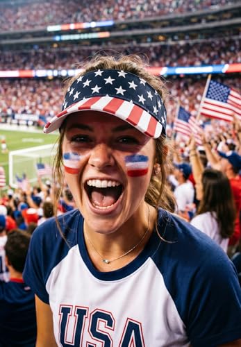 American Trends Sun Visor Hat for Women, Lightweight Quick-Dry Golf Visor - color: American Flag