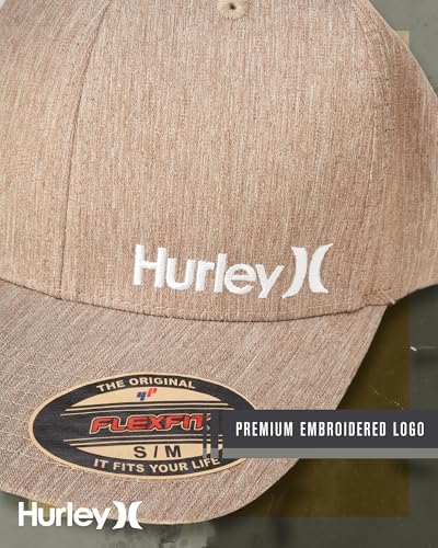 Hurley Mens Baseball Cap Moisture-Wicking Flexfit Curved Bill Fitted Hat - color: Brown, size: Small-Medium
