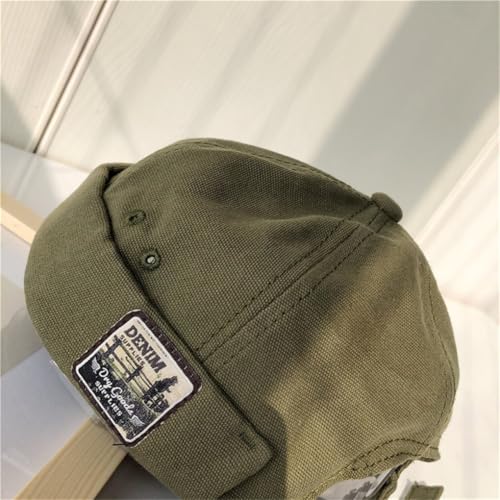 Quanhaigou Brimless Sailor Cap,Adjustable Rolled Cuff Skull Beanie Hats for Men Women - color: Olive Green