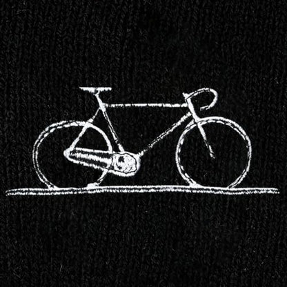 Black Beanie Hat for Men Women Embroidered Knit Winter Beanies Cap - color: Cycling