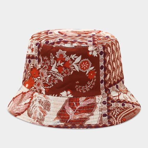 Quanhaigou Bucket Hats Unisex Summer Travel Beach Fisherman Cap for Men Women Teens - color: Bohemia Flower