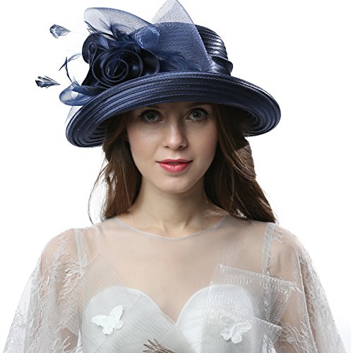 Original One Women's Classic Cloche Church Hat for Derby Day Kentucky Horse Racing - color: Royal Blue