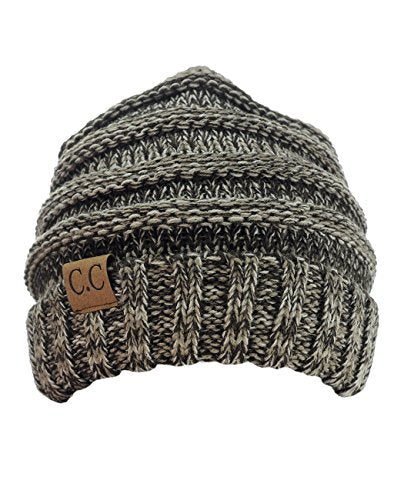 NYFASHION101 Slouch Wrinkled Beanie Cap Slouchy Skull Hat - color: Brown Mix