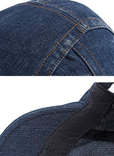 2 Pack Mens Denim Cotton Newsboy Cap Ivy Gatsby Driving Hunting Cabbie Hats - color: 2 Pack-e