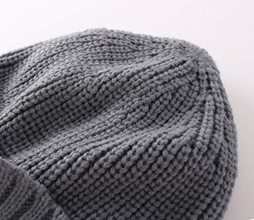 Home Prefer Men's Winter Hat Thick Knit Beanie Cap with Visor Newsboy Beanie Hat - color: Light Gray