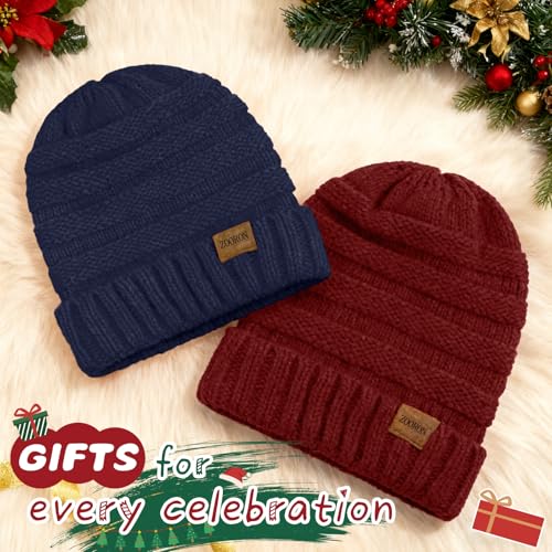 ZOORON Womens Winter Hat Slouchy Beanies for Women Cable Knit Beanie Hats - color: 1pack- Navy