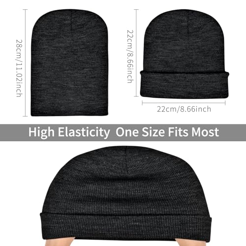 Rosoz Beanie for Men Women Cuffed Knit Hat Winter Beanies Skull Cap Unisex - color: Black