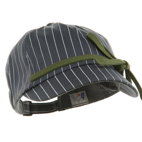 e4Hats.com Ladies White Stripe 6 Panel Newsboy Hat - color: Grey