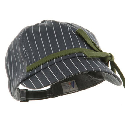 e4Hats.com Ladies White Stripe 6 Panel Newsboy Hat - color: Grey