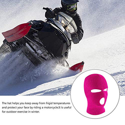 3-Hole Ski Face Mask Balaclava for Men and Women,Set of 2 - color: Rose Red