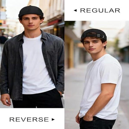 Men's Cotton Brimless Docker Cap 4 Pack Adjustable Rolled Cuff