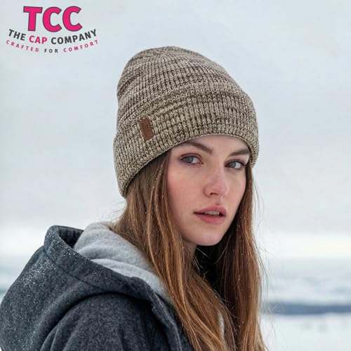 Beanie Fleece Lined Soft for Men Women | Winter Hats Warm Double Layered Stylish Knited Cuffed Plain Beanie Skull Cap | - color: A11- Beige/Coffee