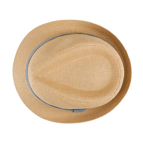 Dockers Men's Straw Fedora and Panama Hat - color: Tan Blue Band, size: Large-X-Large