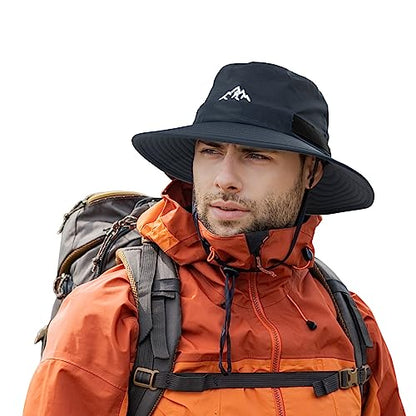 TOP-EX Men's Waterproof Bucket Sun Hat, UPF 50+ Wide Brim, S/M-XXL - color: 94573_navy Blue, size: X-Large-XX-Large