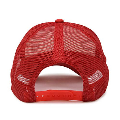 DALIX Youth Trucker Hat Mesh Cap 12 Pack Dozen Bulk - color: Red and White
