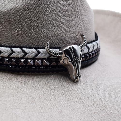 Women Men Western Cowboy Cowgirl Hat with Buckle Belt Wide Brim Outdoor Fedora Hats - color: Beige