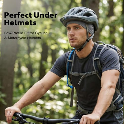 3-Pack Cooling Skull Caps for Men Women Breathable Mesh Helmet Liner Running Hats Quick Dry Beanie for Summer Cycling Wicking Gym & Winter Sun Protection
