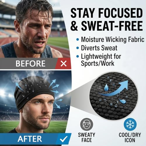 2 Pack Cooling Skull Cap for Men Women, 3D Mesh Sweat Wicking Beanie - color: Black+green