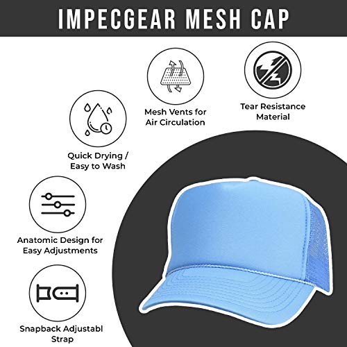 2 Packs Baseball Caps Blank Trucker Hats Summer Mesh Cap (2 FOR Price of 1) - color: Col Blue