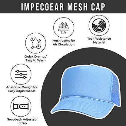 2 Packs Baseball Caps Blank Trucker Hats Summer Mesh Cap (2 FOR Price of 1) - color: Col Blue