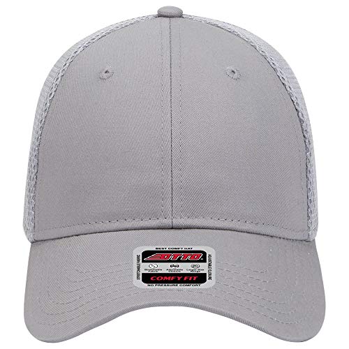 OTTO Cotton Twill w/Polyester 6 Panel Low Profile Air Mesh Baseball Cap - color: Gray