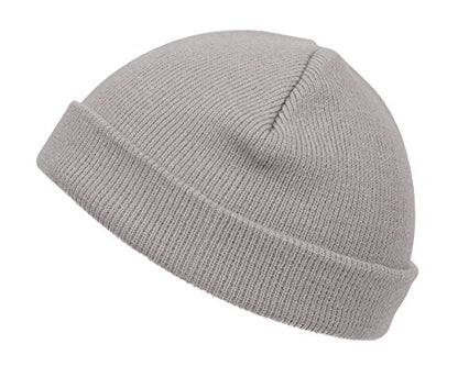 TOP HEADWEAR Cuffless Beanie for Men Women, Unisex Short Beanies Skull Cap - color: Light Grey
