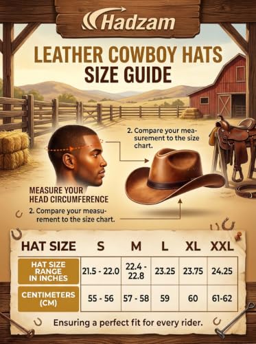 HADZAM Leather Cowboy hat Shapeable into Outback hat, Australian Hats for Men & Women - color: Green, size: Small