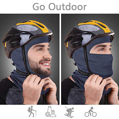 Achiou Ski Mask for Men and Women, Lightweight UV Balaclava Face Cover - color: Navy