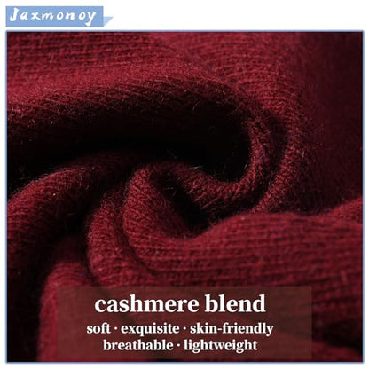 jaxmonoy Slouchy Knit Beanies Winter Hats for Women Men Soft Warm Reversible Slouch Cuffed Skull Knitted Beanie Cap - color: Wine Red