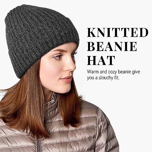OZERO Winter Beanie for Men Women,Thermal Knit Soft Fleece Lined Hats - color: 2pack Gray&gray