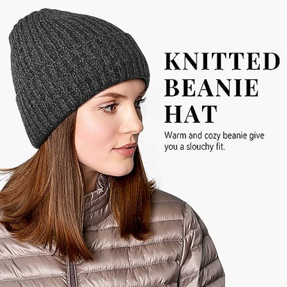 OZERO Winter Beanie for Men Women,Thermal Knit Soft Fleece Lined Hats - color: Gray