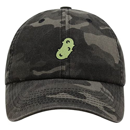 JPAK Pickle Premium Dad Hat Embroidered Cotton Baseball Cap Dill Juice - color: Black Camo