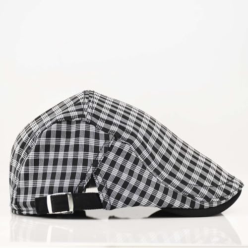 Women's Berets: Black Houndstooth Red Beret Hats for Women Fall Winter Fashion Outfit - color: Advance-plaid-black