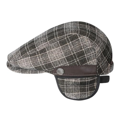 Sumolux Mens Newsboy Hat Flat Cap Gatsby Lvy Irish Hats Driving Cabbie - color: B Coffee Plaid
