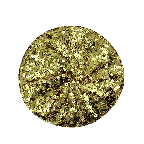 JUMISEE Sparkly Sequin Berets for Women Girls Fashion Beanie Hat Costume Accessories for Festival Party Dance - color: Gold