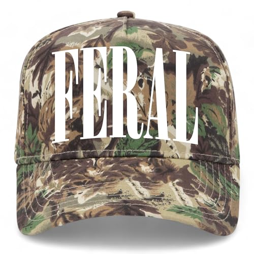 Feral Serif Vintage Trucker Hat | Premium Snapback Baseball Hat for Men & Women - color: Camo