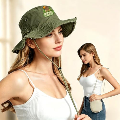 Bucket Hats Sun Hat UV Protection Packable Fishing Hats for Women Lightweight Hiking Hat - color: Bigfoot Adventure