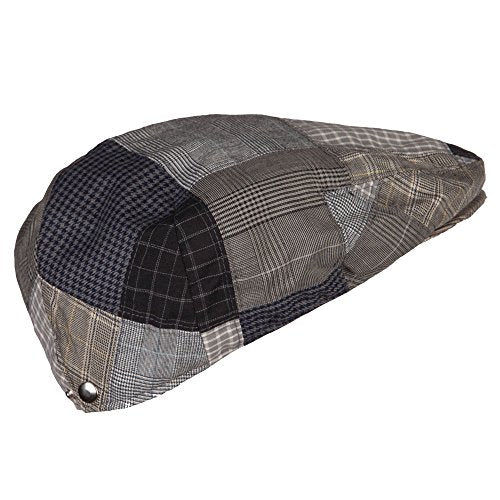 Men's Plaid Patchwork Ivy Cap - color: Blue
