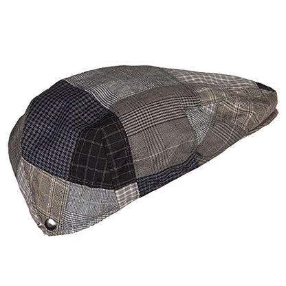 Men's Plaid Patchwork Ivy Cap - color: Blue