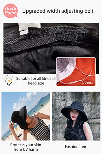 Wide Brim Bucket Hat - UPF50+ Protection Travel Beach Sun Hat with Semi-Rigid Adjustable Foldable Brim - color: Wheat