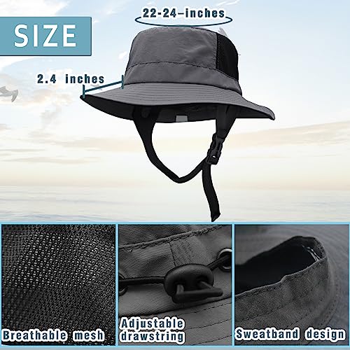 Seektop Surf Bucket Hat with UPF 50+ UV Protection, Waterproof Surfing Hat - color: Dark Gray