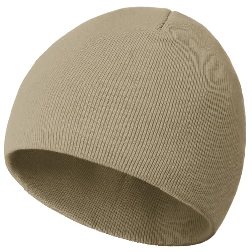 100% Cotton Beanie Hat Cuffless Beanies Warm Knit Winter Skull Cap - color: 1pcs-khaki