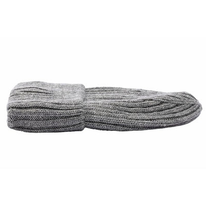 Oversize Wool Kitted Beanie Big Head Men Women Sports Cuffed Cap Dad Winter Warm Fleece Linned Skullies - color: Wine Red