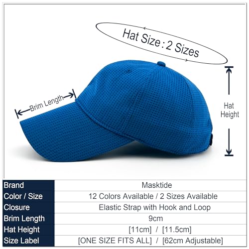 Long Brim Golf/Running Hat Full Mesh Baseball Cap Breathable - color: Blue, size: One Size