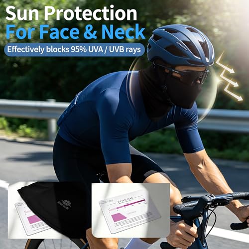 Balaclava Ski Mask, Sun Protection Breathable Face Cover Men Women - color: Black